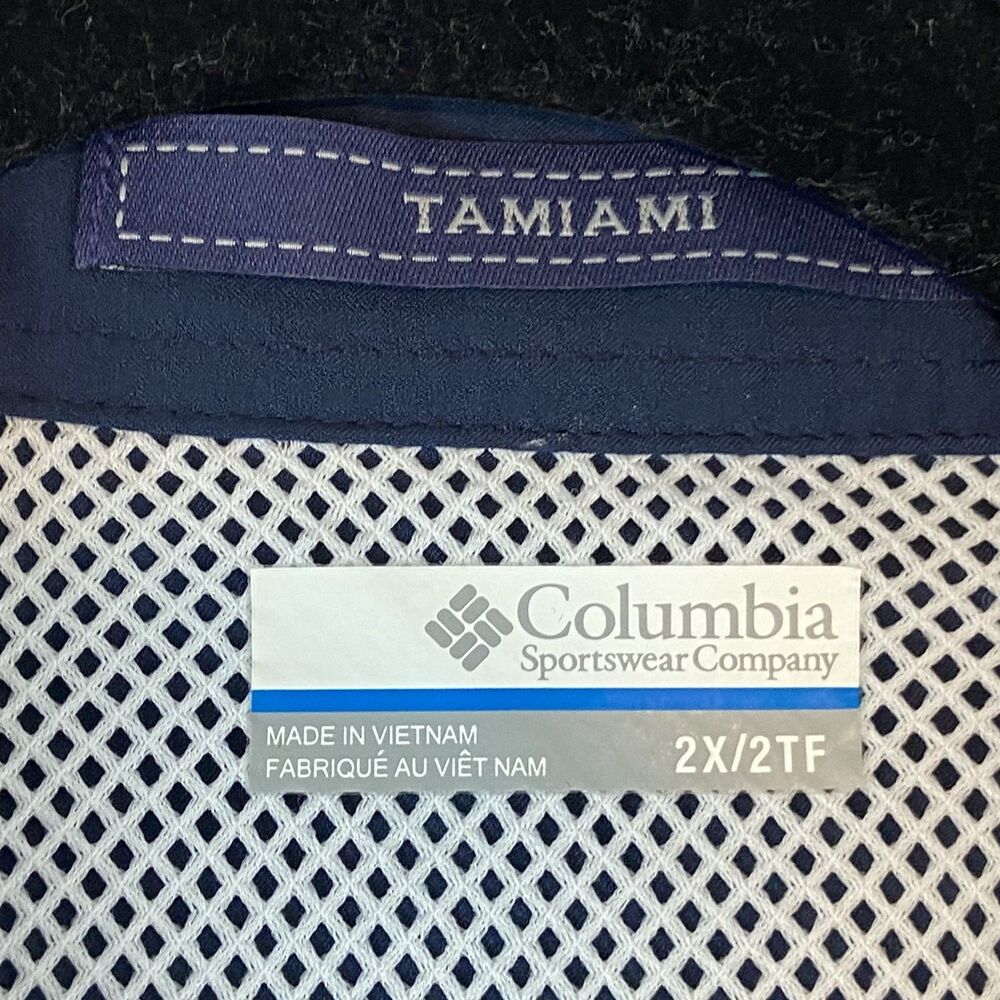 Columbia PFG Tamiami Fishing Shirt Mens XXL Blue Long Sleeve Vented Omni Shade - Picture 3 of 5